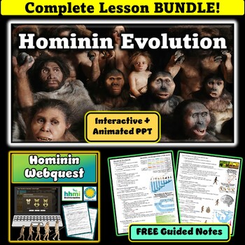 Preview of Hominin Evolution | Hominid Evolution | Human Evolution Complete Lesson BUNDLE!