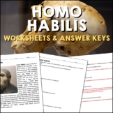 Homo Habilis  Early Humans Reading Worksheets and Answer Keys