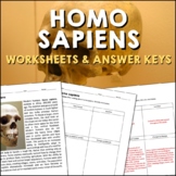 Homo Sapiens Early Humans Reading Worksheets and Answer Keys