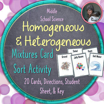Preview of Homogeneous and Heterogeneous Mixtures Card Sorting Activity