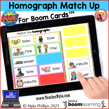Preview of Homograph Matching Activity Boom Cards™
