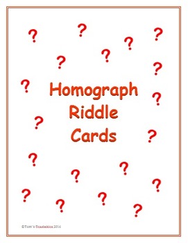Preview of Homograph Riddle Cards