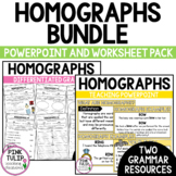 Homographs Bundle - Worksheet Pack and Guided Teaching PowerPoint