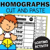 Homographs Worksheets | Cut and Paste Activities | Multiple Meaning Words