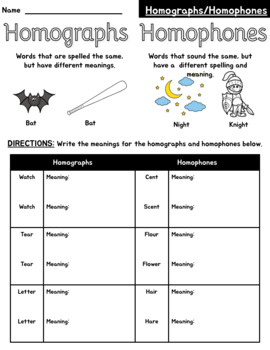 homophone and homograph worksheets teaching resources tpt