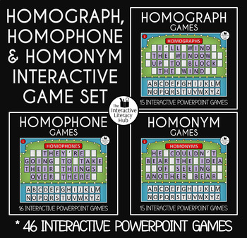 Preview of Homographs, Homophones and Homonyms Games - 46 Interactive PowerPoint Games
