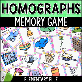 Preview of Homographs Memory Game | Literacy Center Task Cards