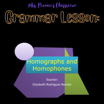 Preview of Homographs and Homophones