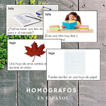 Preview of Homógrafos - Homographs in Spanish (Cards & Activity Booklet)