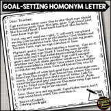 Grammar Activity New Year Goal Setting Homonym Letter