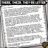 Grammar Activity Homonym Letter for There, Their, They're