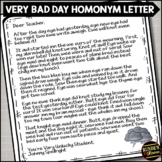 Grammar Activity Homonym and Homophone Letter