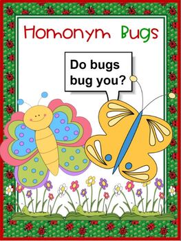 Preview of Homonym Bugs - Multi-Meaning INTERMEDIATE Words SMARTBOARD