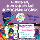 Homonym, Homograph and Homophone Posters Superhero Theme