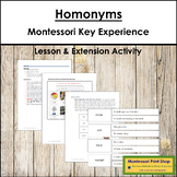 Homonyms Key Experience & Materials - Elementary Montessori