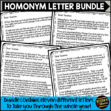 Homonym Letters Grammar Activity Bundle
