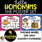 Homonym Posters Multiple Meaning Words Kindergarten & Firs