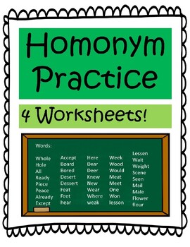 Preview of Homonym Practice: With Doodle Boxes