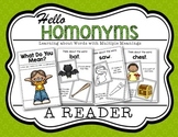 Homonym Reader Kindergarten and First Grade