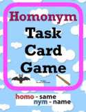 Homonym Task Card Matching Game & Challenge Quiz
