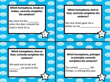 Homonym Task Cards by Clarkes Classroom Creations | TPT