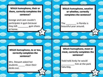 Homonym Task Cards by Clarkes Classroom Creations | TPT