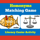 Homonyms | Kindergarten 1st 2nd 3rd Grade Activity Literac