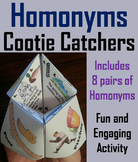 Homonyms Activity (Academic Vocabulary Game) 2nd 3rd 4th Grade