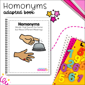 Preview of Homonyms Adapted Book for Special Education Reading Activity