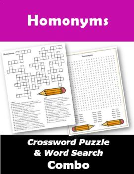 Preview of Homonyms Crossword Puzzle and Word Search Combo