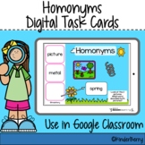 Homonyms Digital Task Cards 2 | Google Classroom