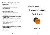 Homonyms Part 1 A-L - Easy to Learn Series
