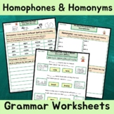 Homonyms and Homophones - Grammar Worksheets with Long A S
