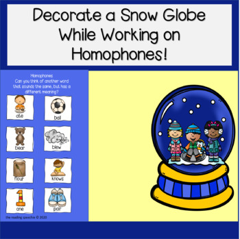 Homonyms and Homophones Snow Globes Green Screen Activities | TPT