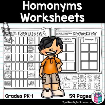 homonyms and homophones worksheets and activities for early readers phonics