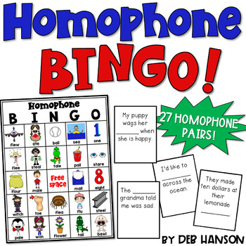 Preview of Homophone Bingo Game (25 different cards!)