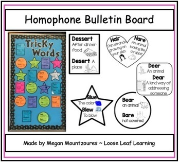 Preview of Homophone Bulletin Board
