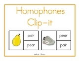 Homophone Clip-it / Homograph Clip-it / Homophone Activity
