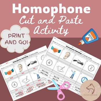 Preview of Homophone Cut and Paste Activity