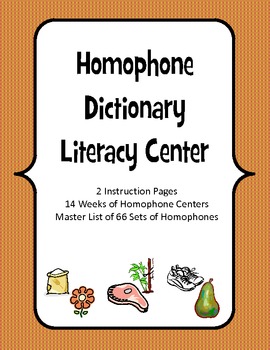 Preview of Homophone Dictionary Literacy Center (L.4.1g)