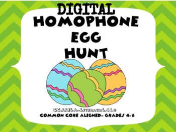 Preview of Homophone Egg Hunt Digital Google Slides Easter Activity