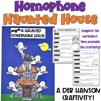Preview of Haunted House Craftivity for Halloween featuring Homophones