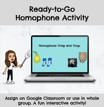 Preview of Homophone Interactive Google Classroom Activity 