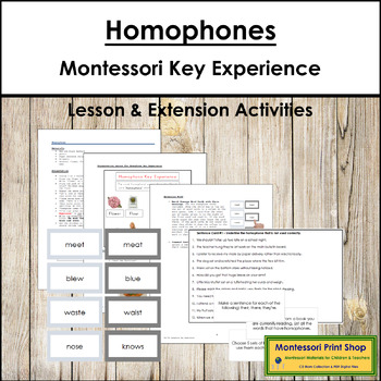 Preview of Homophones Key Experience & Materials - Elementary Montessori