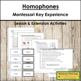 Homophones Key Experience & Materials - Elementary Montessori