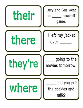 Preview of Homophone Match Up Game