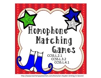 Preview of Homophone Matching Games CCSSL.2.1; CCSSL.3.2; CCSSL.4.1