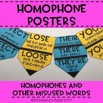 Preview of Homophone Posters - Homophones - Commonly Misused Words - Homophone Posters