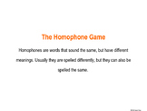 Homophone Practice Game