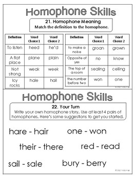 Homophone Task Card Set Sampler By Kiss Teacher Products Tpt